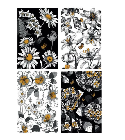 Caiete matematică - Caiet A4 60 file matematica Gold Flowers Elisa modele diferite