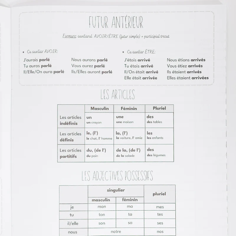 Caiet Izzie de Franceza A4 cu Timpuri Verbale [2]