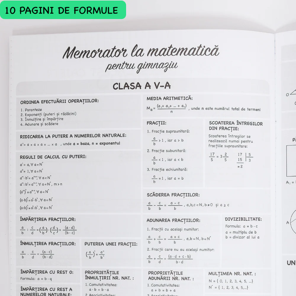 Caiet Izzie de Matematica A4 cu 10 pagini de formule [6]