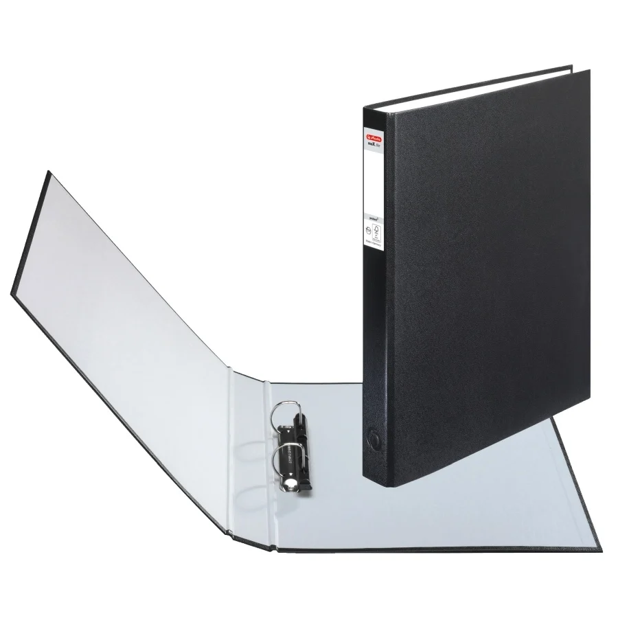 Bibliorafturi - Caiet mecanic A4 2 inele negru Herlitz