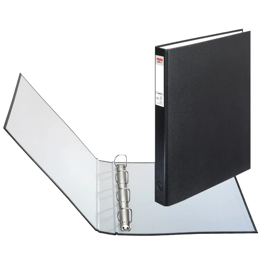 Bibliorafturi - Caiet mecanic A4 4 inele negru Herlitz