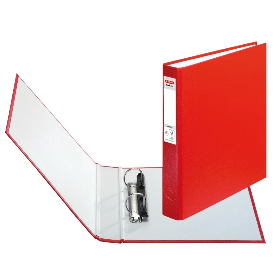 Bibliorafturi - Caiet mecanic A5 2 inele rosu Herlitz