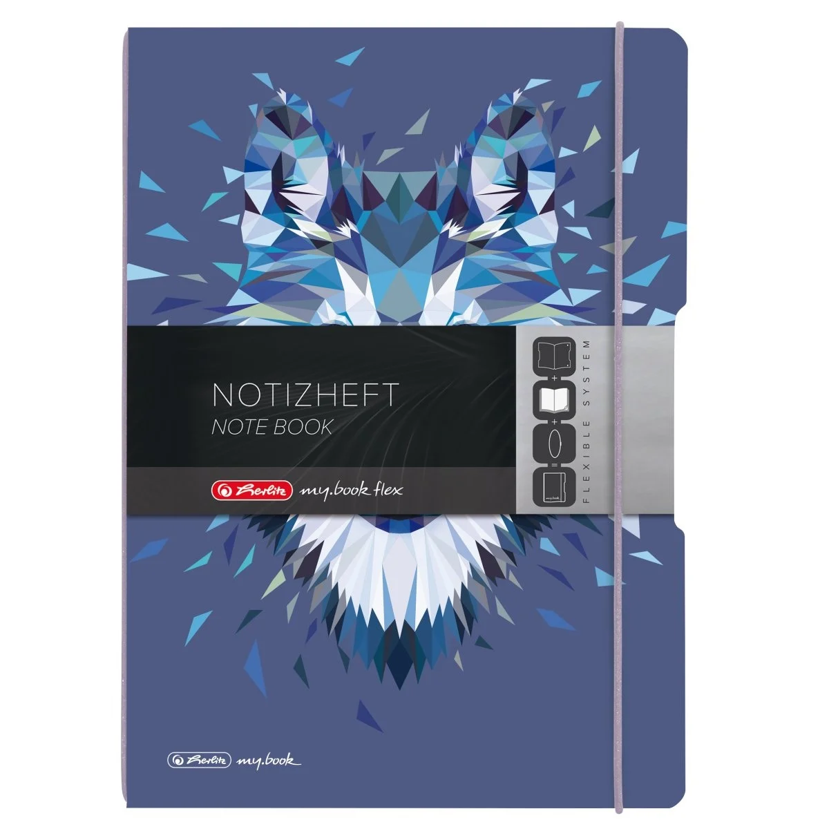 Caiet my.book flex A4 2x40 file velin motiv Wild Animals Wolf Herlitz [1]
