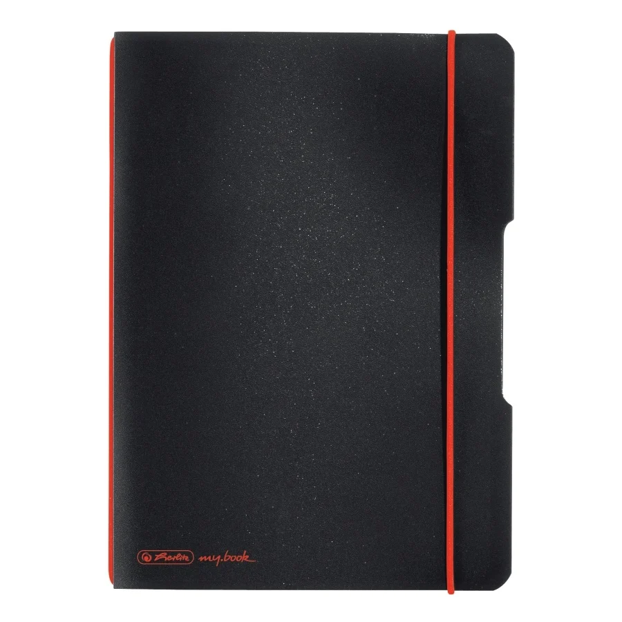 Caiete școlare și hârtie - Caiet my.book flex A5 40 file patratele negru Herlitz