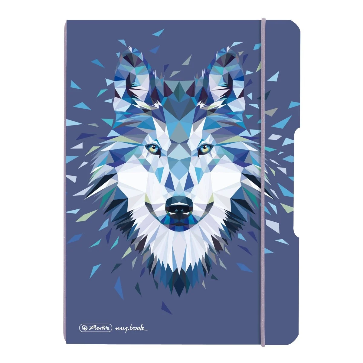 Caiete școlare și hârtie - Caiet my.book flex A5 40 file patratele motiv Wild Animals Wolf Herlitz