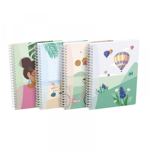Rechizite școlare - Caiet Oxford Horizons A5 60 file spira dubla patratele, diverse motive
