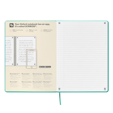 Caiet premium cu elastic Oxford Signature B5 80 file hartie Optik 90g/mp scribzee dictando diverse culori [11]