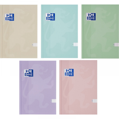 Rechizite școlare - Caiet Oxford Touch Pastel A5 96 file patratele, diverse culori pastel