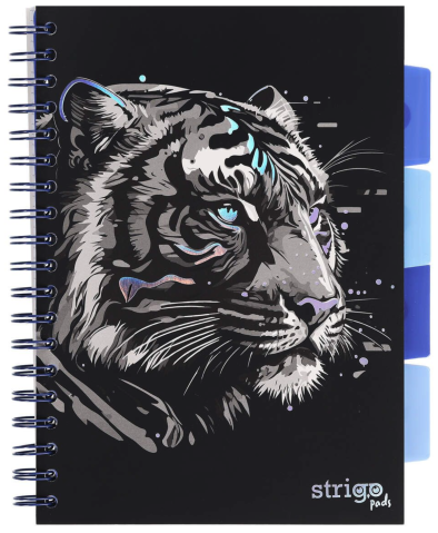Caiete școlare și hârtie - Caiet matematica Strigo Pads Project Book Tigru B5 negru 100 file