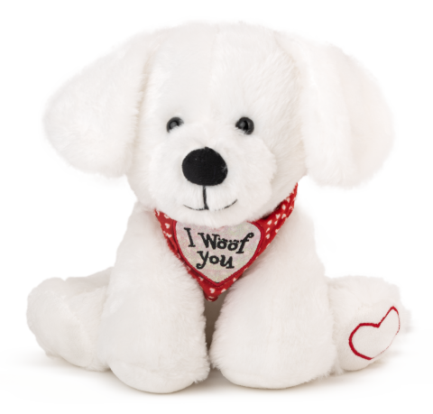 Jucării și jocuri - Jucarie de plus Caine alb 27 cm