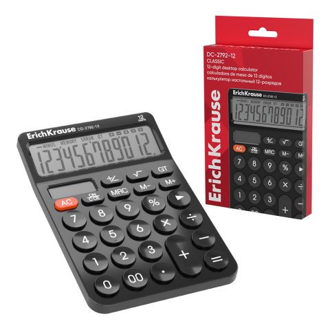 Noutăți Librăria Compas - Calculator birou 12-Digit ErichKrause DC-2792-12 Classic negru