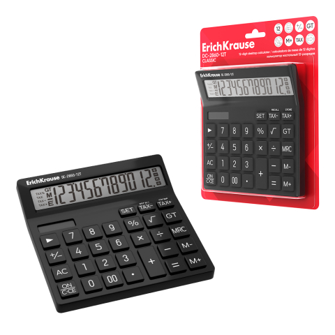Noutăți Librăria Compas - Calculator birou 12-Digit ErichKrause DC-2860-12T Classic negru