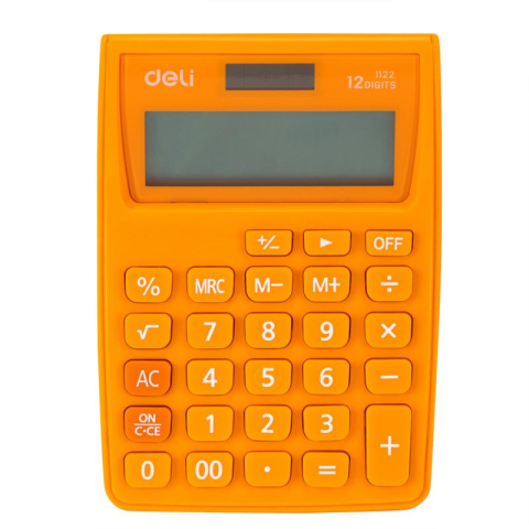 Calculatoare de birou - Calculator buzunar 12 digits alb-portocaliu 1122 Deli