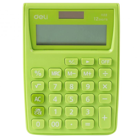 Calculatoare de birou - Calculator buzunar 12 digits alb-verde 1122 Deli