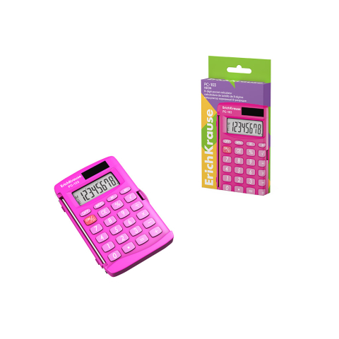 Noutăți Librăria Compas - Calculator buzunar 8-Digit ErichKrause PC-103 Neon roz