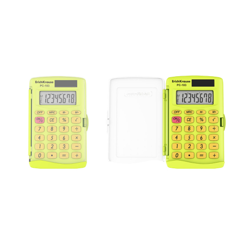 Calculator buzunar 8-Digit ErichKrause PC-103 Neon galben [1]