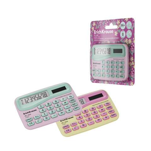 Noutăți Librăria Compas - Calculator buzunar 8-Digit ErichKrause PC-869 Floral Soul diverse culori
