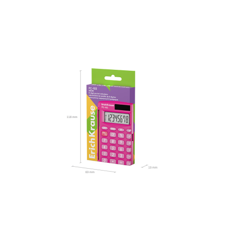 Calculator buzunar 8-Digit ErichKrause PC-103 Neon roz [4]
