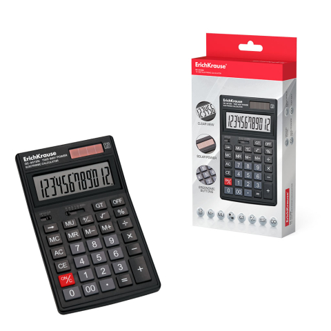 Calculatoare de birou - Calculator de birou ErichKrause DC-4412N Classic negru 12 cifre