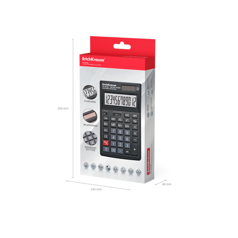 Calculator de birou ErichKrause DC-4412N Classic negru 12 cifre [4]