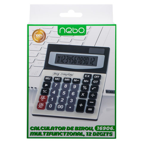 Calculator de birou multifunctional 12 digiti Nebo [1]