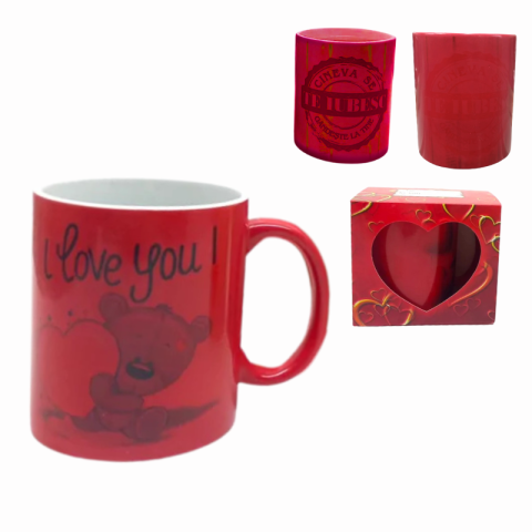 Casă și decorațiuni - Cana termosensibila rosie 10 × 11 cm modele diferite