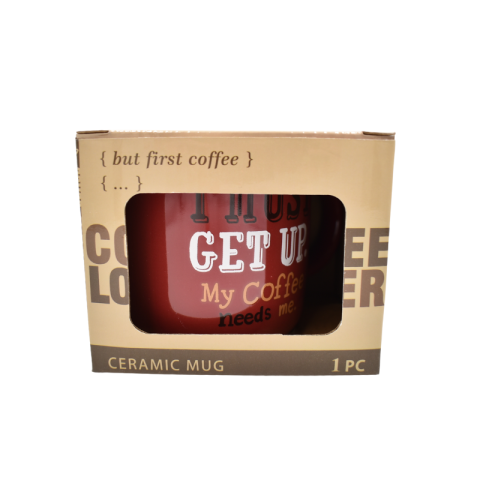 Cana ceramica 390 ml Just Coffee cu mesaje in cutie cadou [4]
