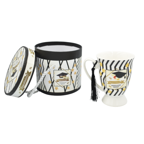 Casă și decorațiuni - Cana ceramica Absolvire in cutie cadou decorativa 11.5 x 12.5 cm