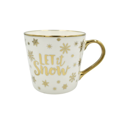 Cana ceramica alb cu auriu cu mesaje si clopotei [3]