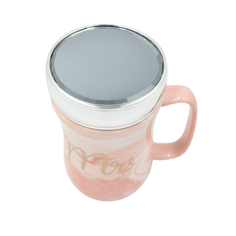 Cana ceramica cu capac Mr Mrs 450 ml [3]