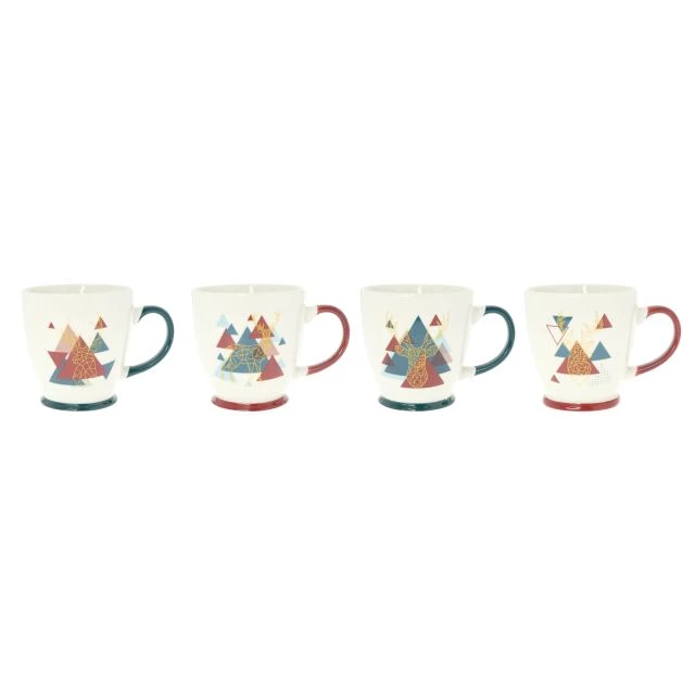 Noutăți Librăria Compas - Cana ceramica cu modele alb maro 10cm modele diferite