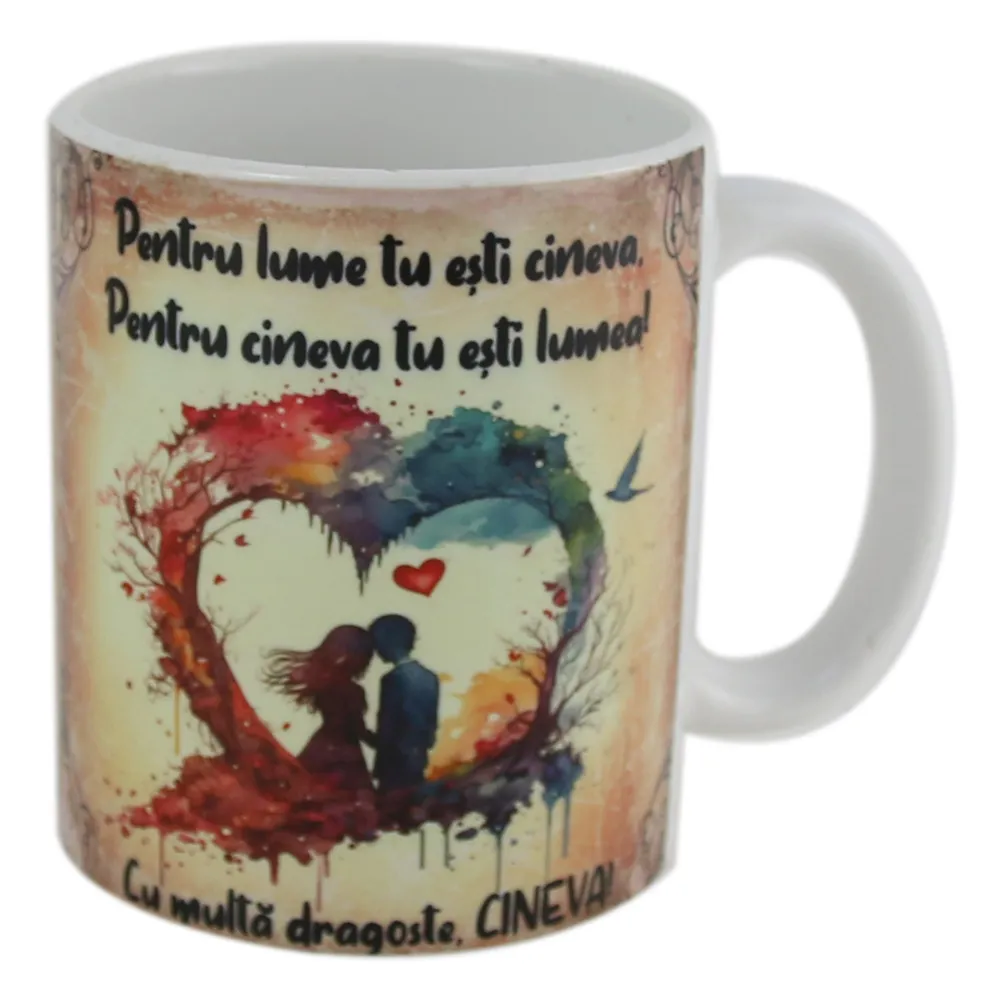 Căni și pahare - Cana ceramica „Cu multe dragoste, Cineva” 330 ml