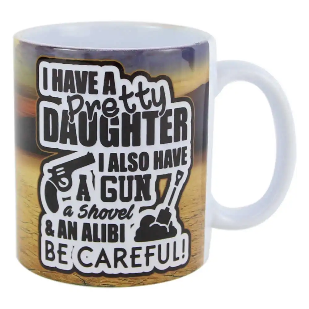 Casă și decorațiuni - Cana ceramica 330 ml „I have a pretty daughter…”