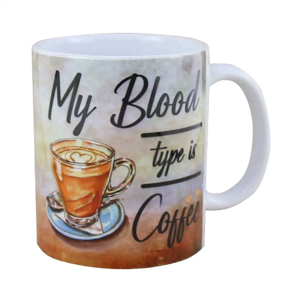 Căni și pahare - Cana ceramica My blood type is coffee 330 ml