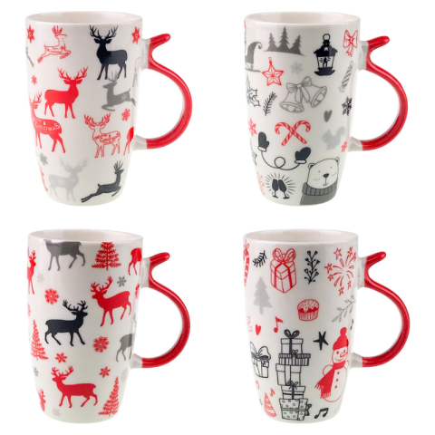 Noutăți Librăria Compas - Cana Craciun roșu negru diferite modele