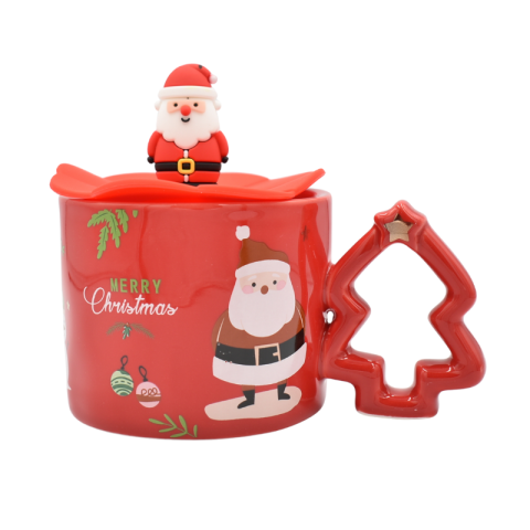 Cana Craciun din ceramica cu capac 400 ml [2]