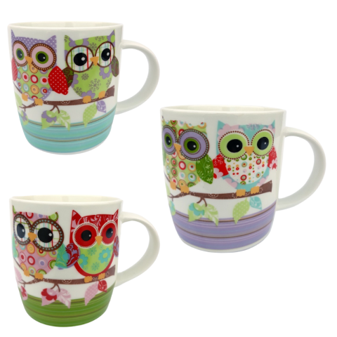 Casă și decorațiuni - Cana ceramica 9x10 cm Bufnita