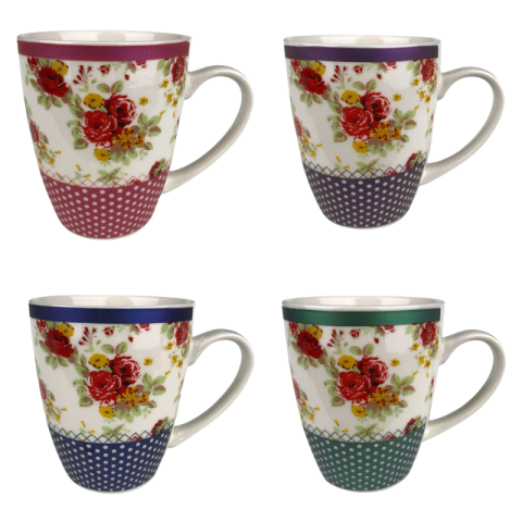 Casă și decorațiuni - Cana ceramica 8x10 cm Flori