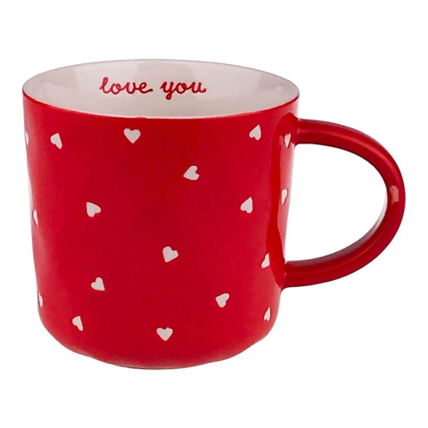 Casă și decorațiuni - Cana ceramica cu inimi 10x10 cm I love you