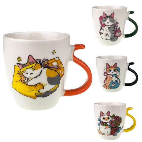 Casă și decorațiuni - Cana ceramica cu pisica 10X11 cm