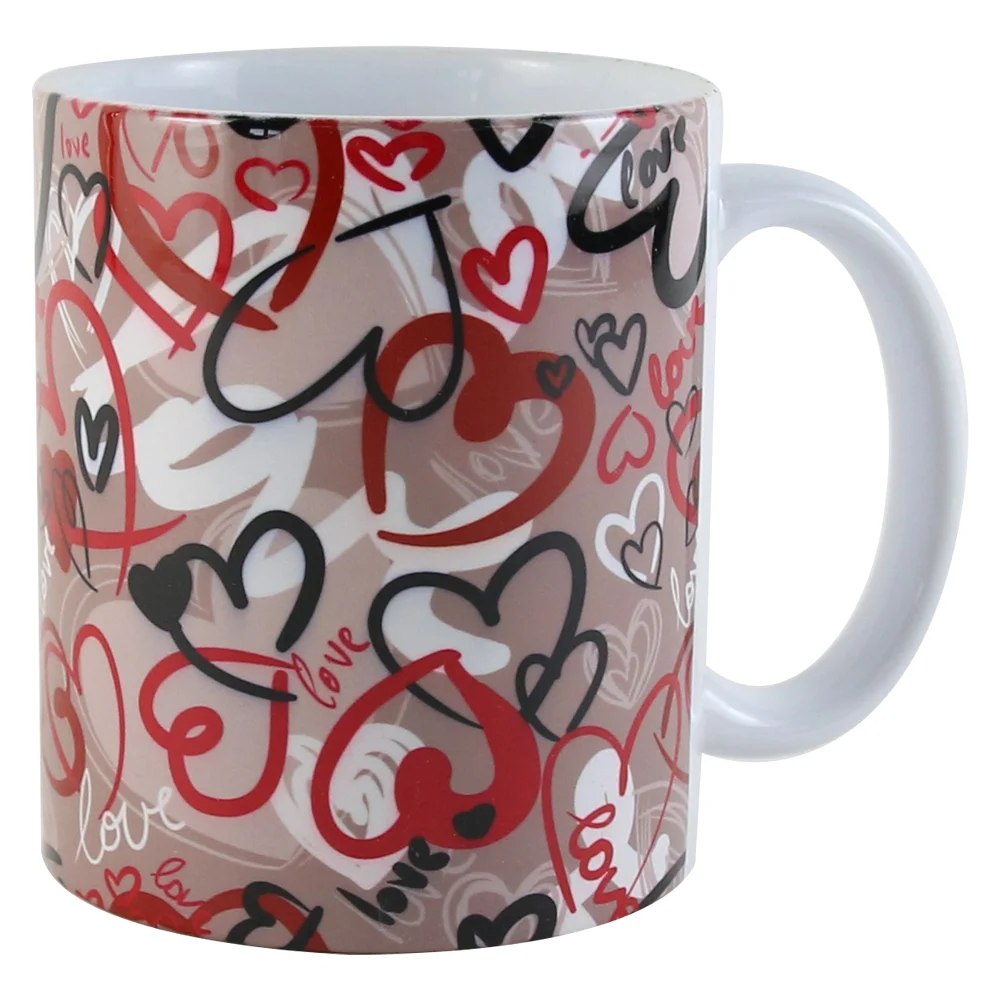 Căni și pahare - Cana din ceramica 330ml Love inimioare