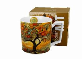 Casă și decorațiuni - Cana din portelan 450 ml Modern Tree in cutie decorativa