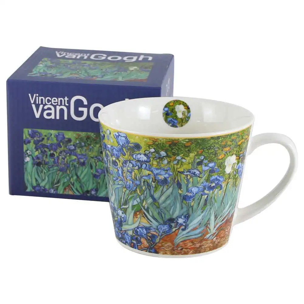 Casă și decorațiuni - Cana din portelan 600 ml „Irises” de V. van Gogh