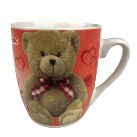 Cana ceramica 7x8 cm Inimi, ursuleti, flori si text "I love you" [5]