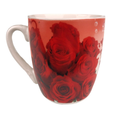 Cana ceramica 7x8 cm Inimi, ursuleti, flori si text "I love you" [7]