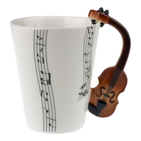 Casă și decorațiuni - Cana ceramica 9x11 cm maner vioara