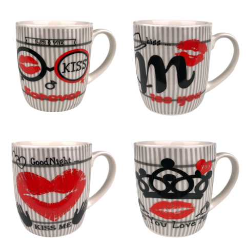 Casă și decorațiuni - Cana ceramica 9x9 cm cu mesaje de iubire