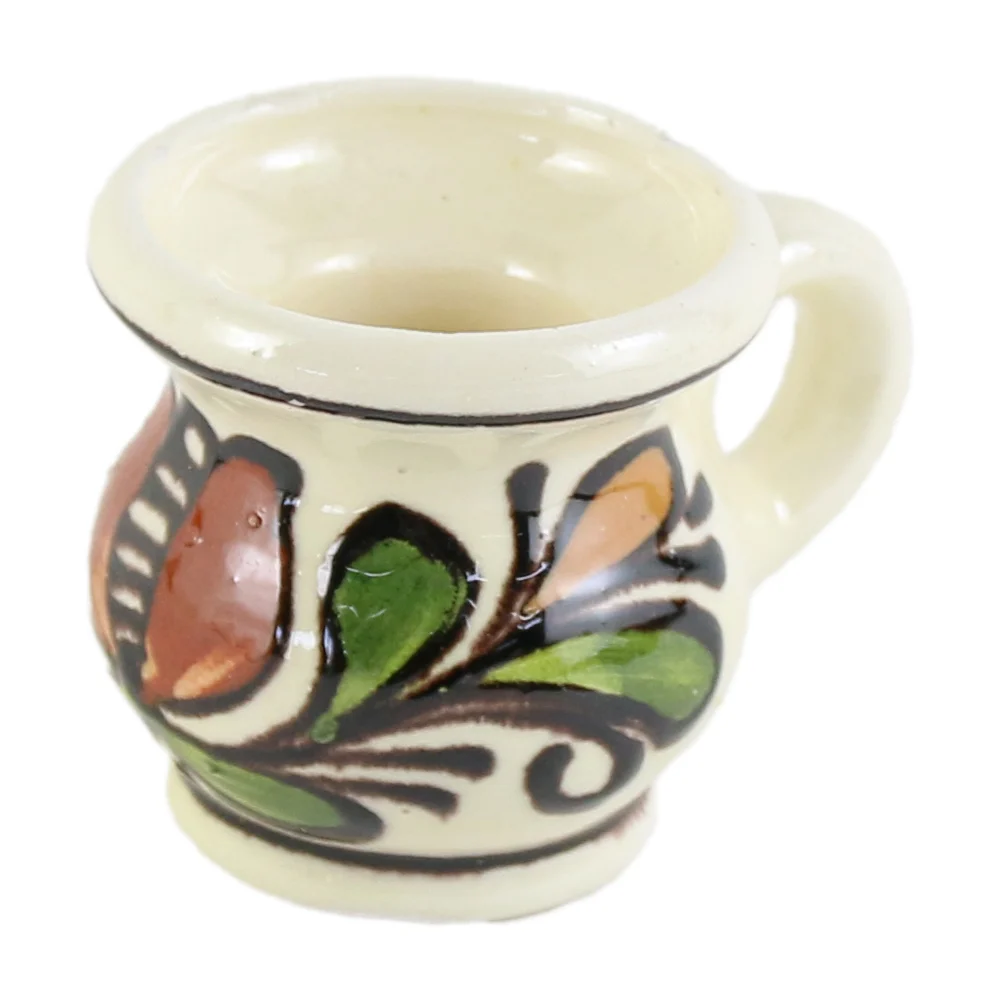 Căni și pahare - Cana ceramica de Corund 4.5 cm pictata cu motive traditionale