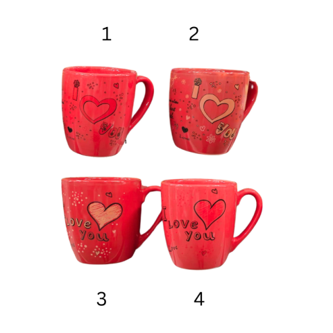 Cana personalizata rosie cu texte de dragoste 9x11 cm [1]