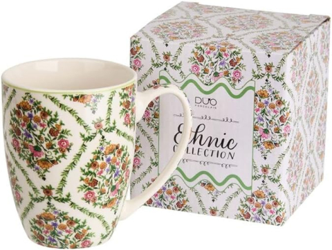 Căni și pahare - Cana portelan 360 ml Duo Tasse classique Fiori